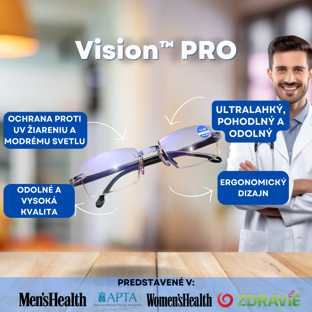 Vision™ Multifokálne Okuliare + kožené puzdro (ackia 1+1 zdarma)